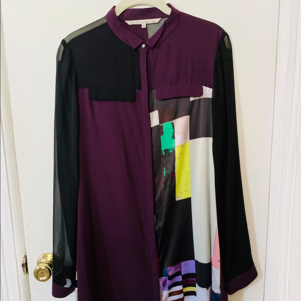 LAST CHANCE 🚀 Rachel Roy Satin Shirt Dress w Pockets